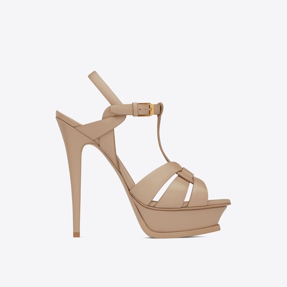 YSL TRIBUTE PLATFORM SANDALS IN SMOOTH LEATHER - Picture 1 of 5